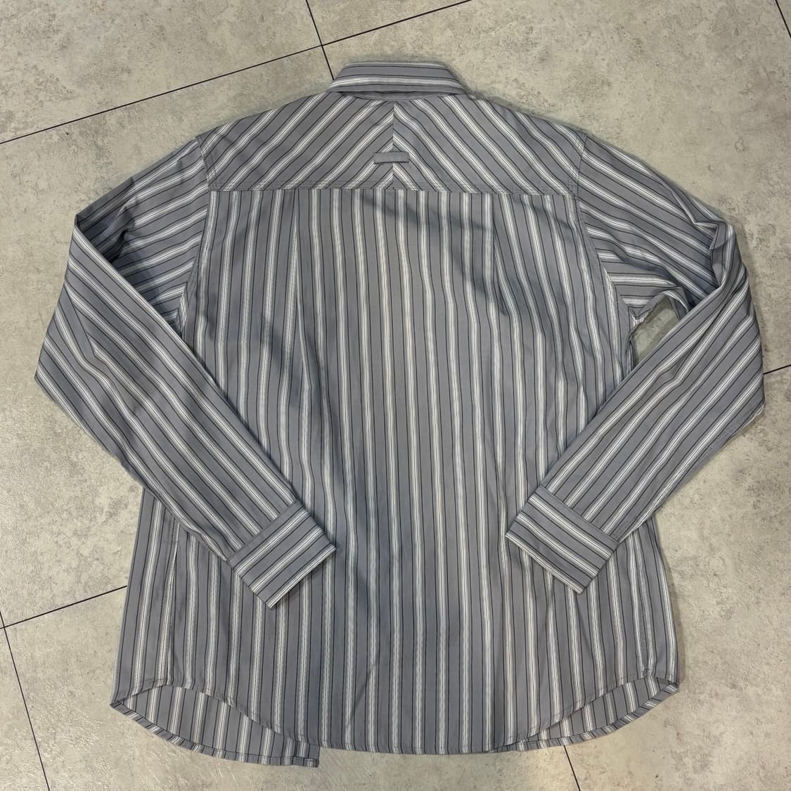 플리즈프로젝트) Button Stripe Shirt Gray F 상품이미지7