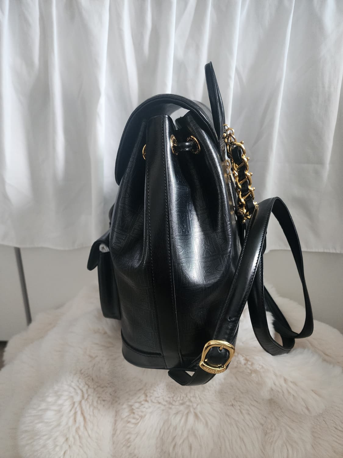 메트로시티 블랙 가죽 백팩 상품이미지2