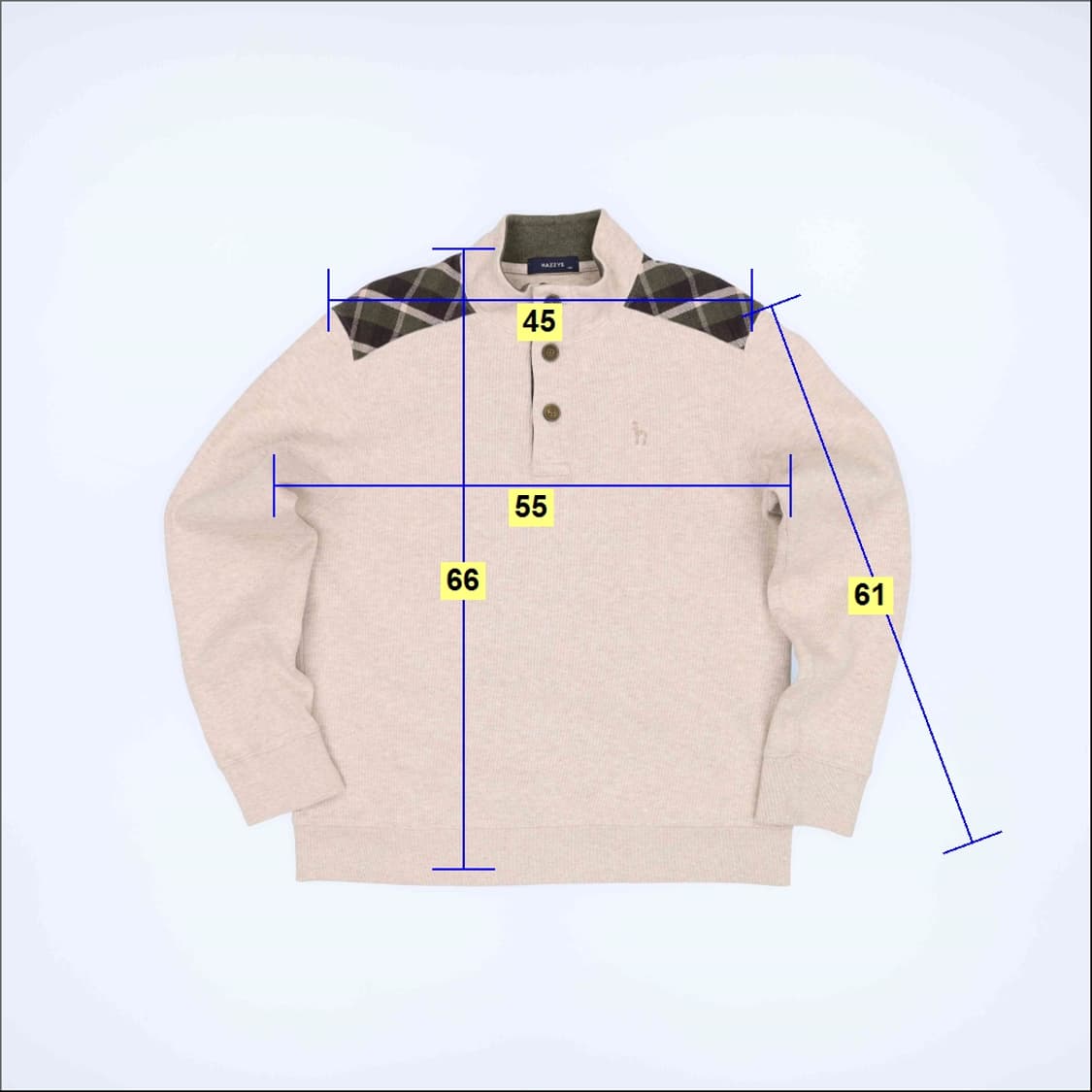 100 헤지스 숄더 체크 반폴라 하프넥 니트 4231 상품이미지8