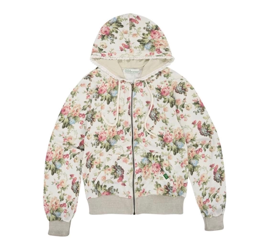 노컨텐츠 플라워 후드집업 상품이미지1