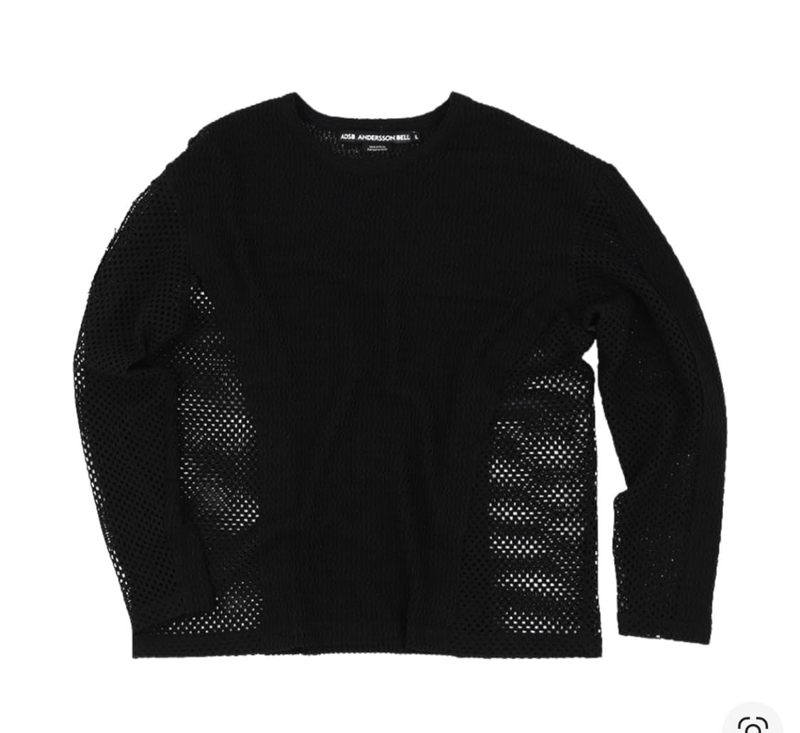 [L] ADSB 앤더슨벨 델렌 네트 크루넥 블랙 새상품 상품이미지1