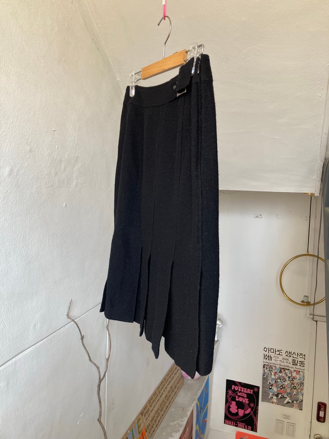 빈티지 버클 미디 스커트 상품이미지4