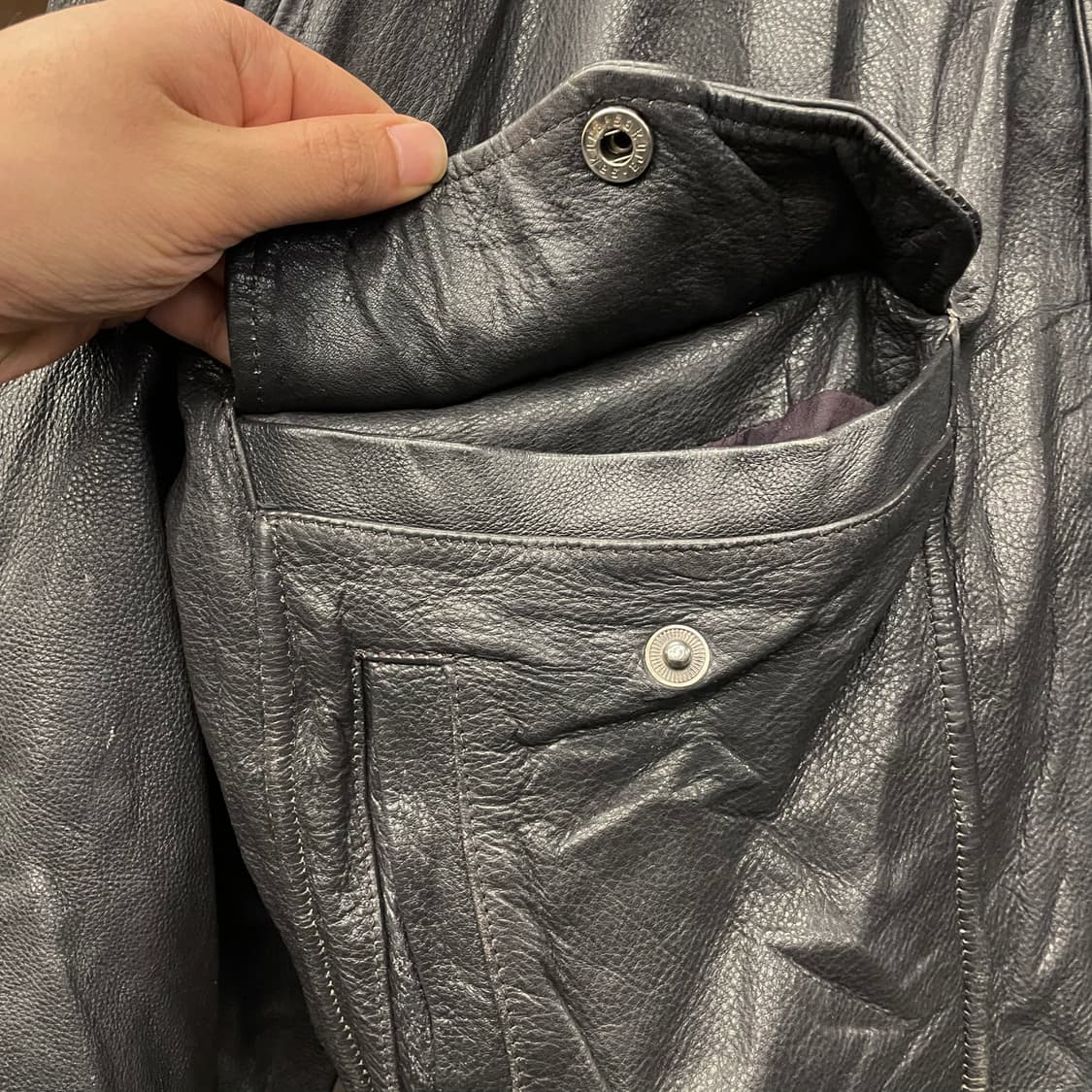 90s USA 빈티지 A-2 플라이트 송아지 가죽 자켓 상품이미지4