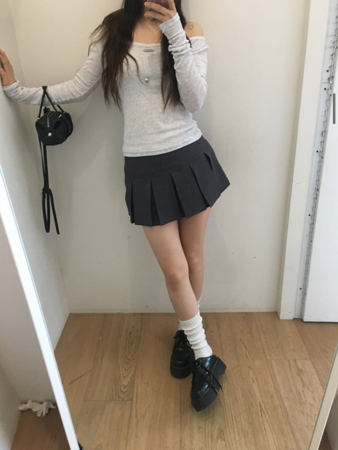 아워캐비넷 turn 2 way tee -백멜란지 상품이미지1