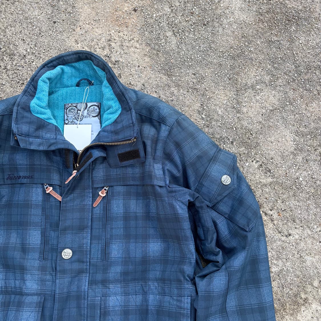 푸조 빈티지 체크 필드 자켓 M 상품이미지2