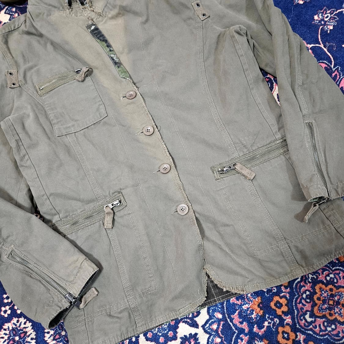 퀵실버(QuikSilver)00's 카모플라쥬 리버시블 야상 버튼 자켓 상품이미지10