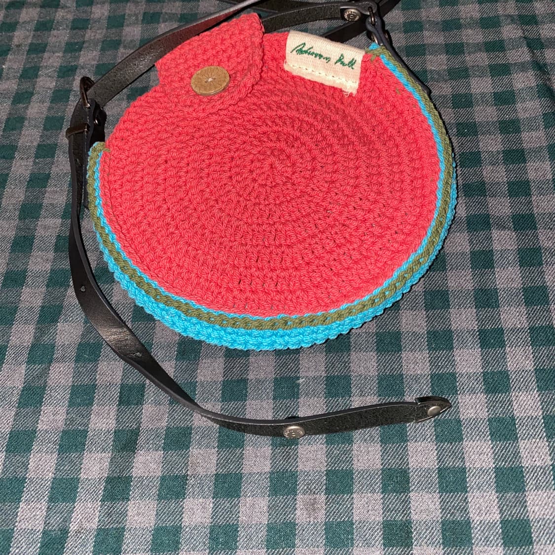 앤더슨벨 크로셰 탬버린백 블루레드 상품이미지3