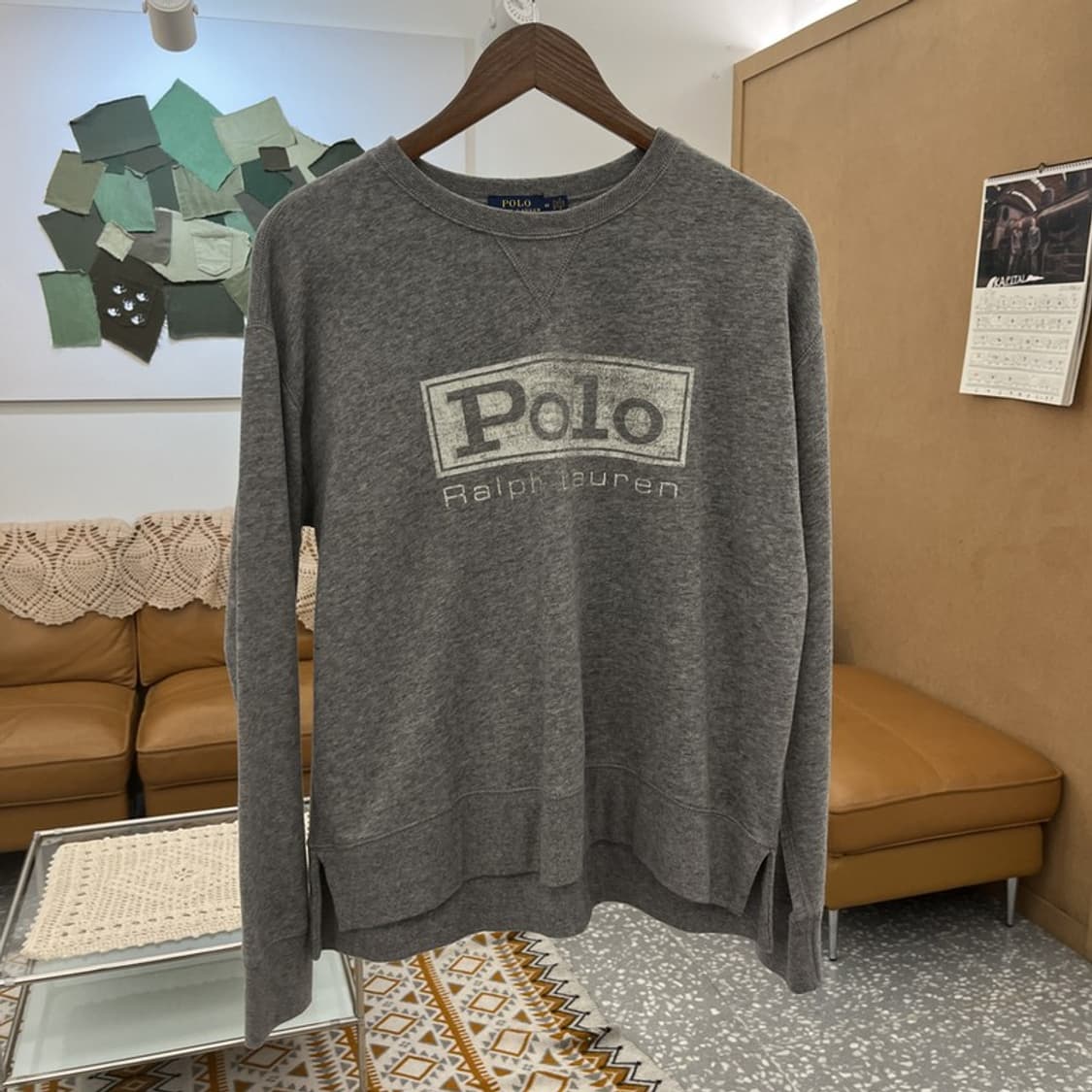 폴로 랄프로렌 희귀 빈티지 데미지 프린팅 맨투맨 M C10699 상품이미지3