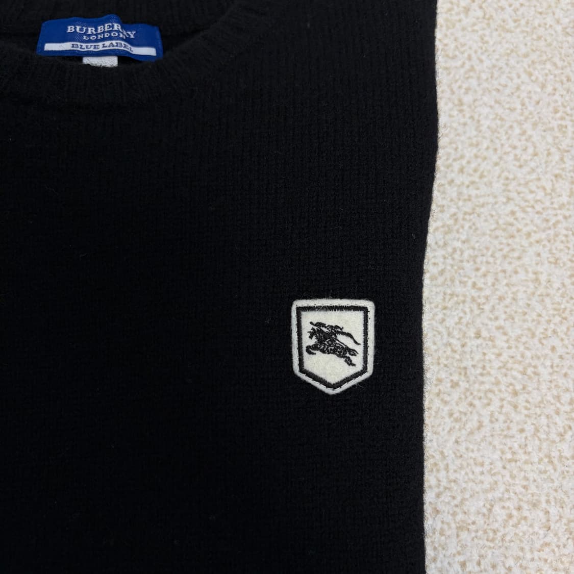 버버리 울 로고 블랙 반팔 니트 상품이미지3