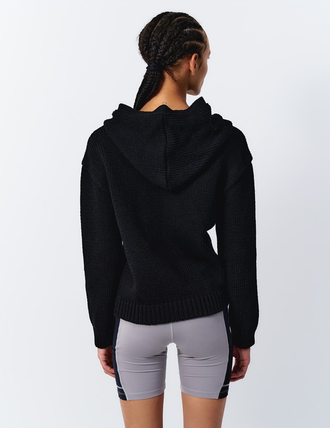 엘이이와이 다이애그널 후디드 가디건 블랙 상품이미지3