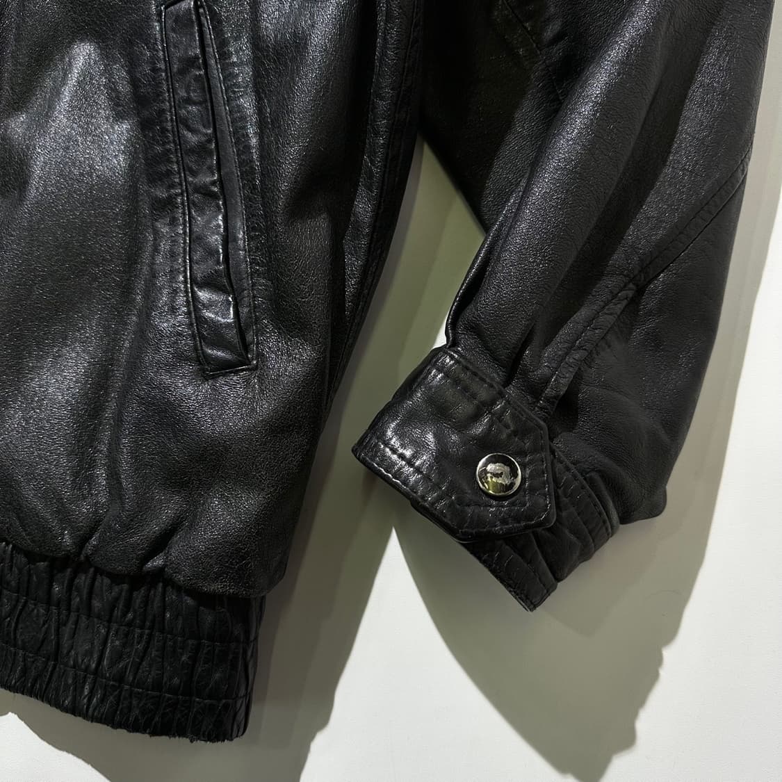 Noubelle 카우스킨 소가죽 레더 봄버 블루종 자켓 상품이미지6