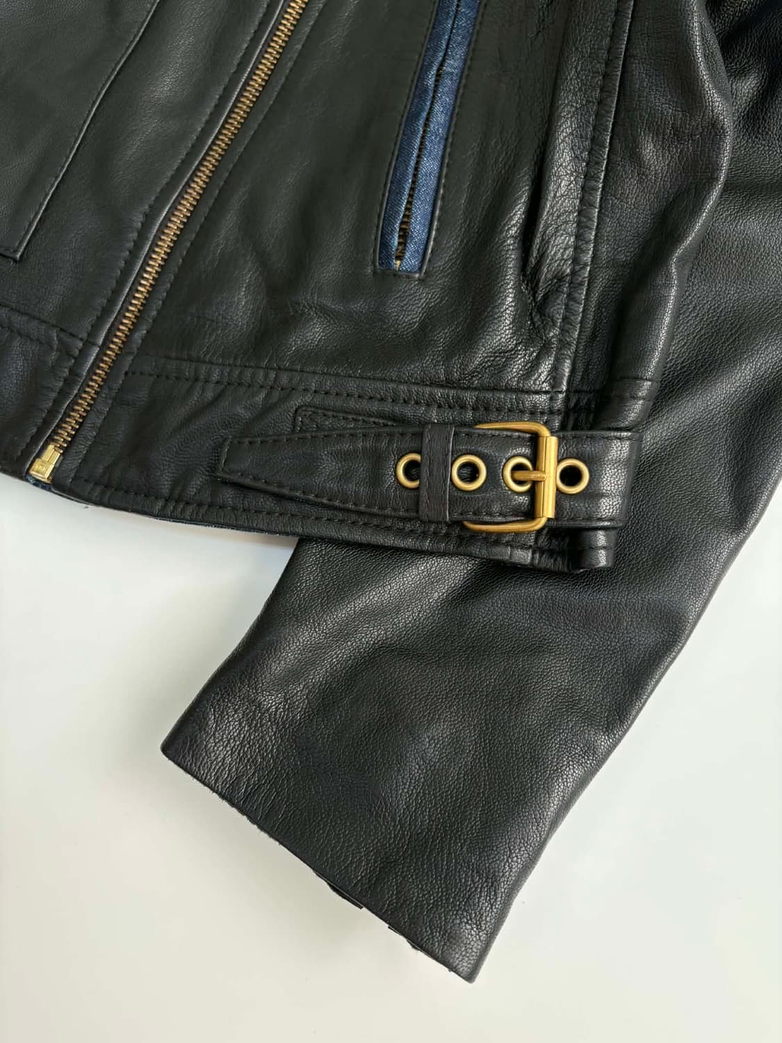 [S] 리바이스 염소 가죽 퀄팅 여성 라이더 자켓 상품이미지6