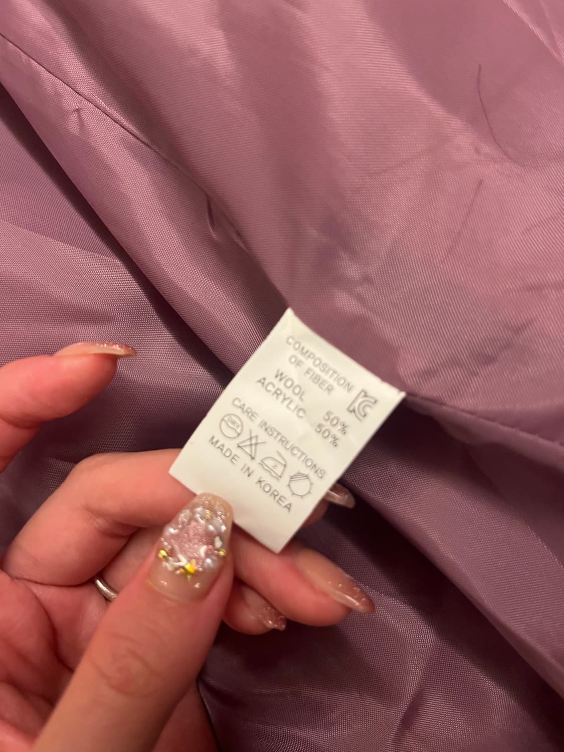 Pretone 핑크 헤링본 코트 상품이미지4