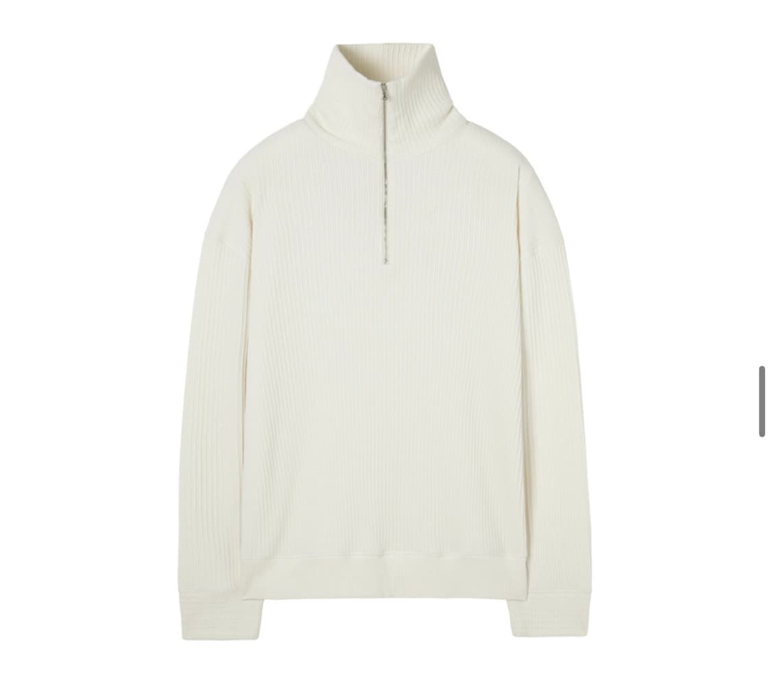 (새상품) 인사일런스 볼드 리브 하프 집업 니트 CREAM 상품이미지2