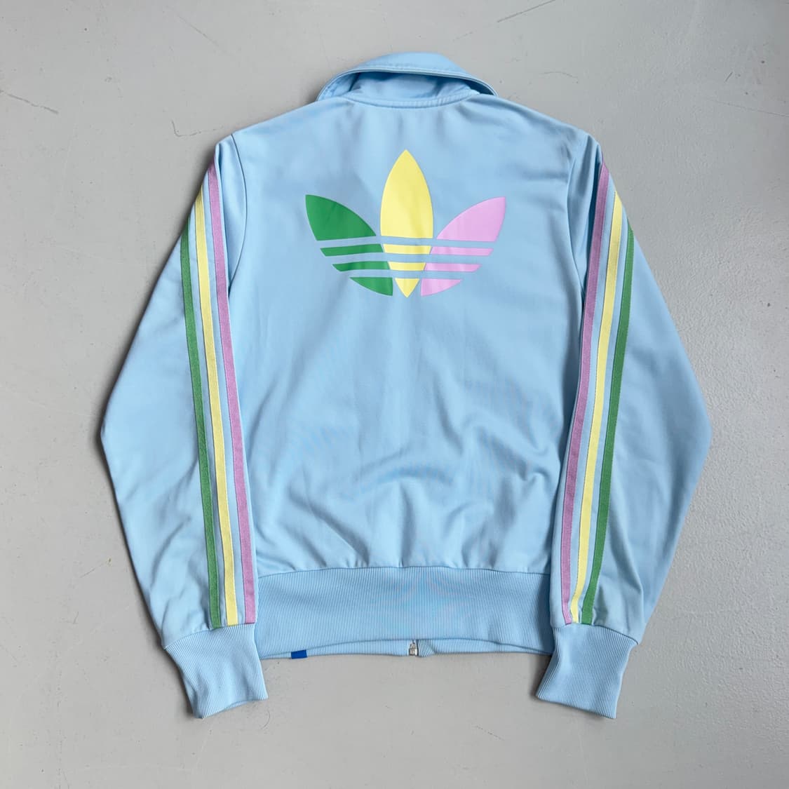 아디다스 파이어버드 하늘색 빅로고 솜사탕 트랙탑 져지 상품이미지3