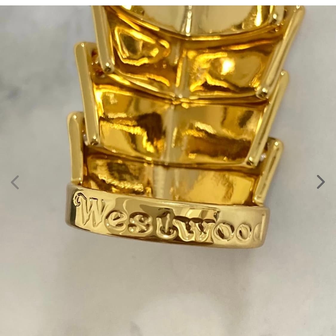 비비안웨스트우드 아카이브 골드 화이트 아르테미스 너클링(새상품) 상품이미지4