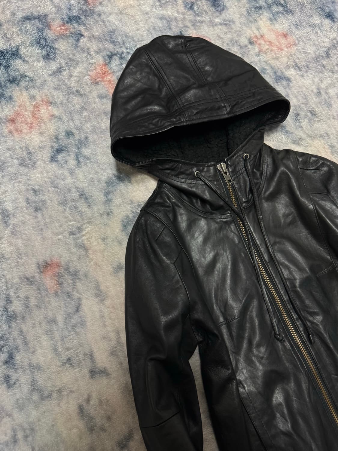 Moussy 00s lamb skin hood jacket 상품이미지3