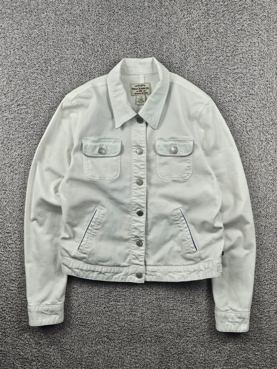 폴로 진스 컴퍼니 화이트 스판 데님 워크 자켓 ( L ) / 11813 상품이미지1