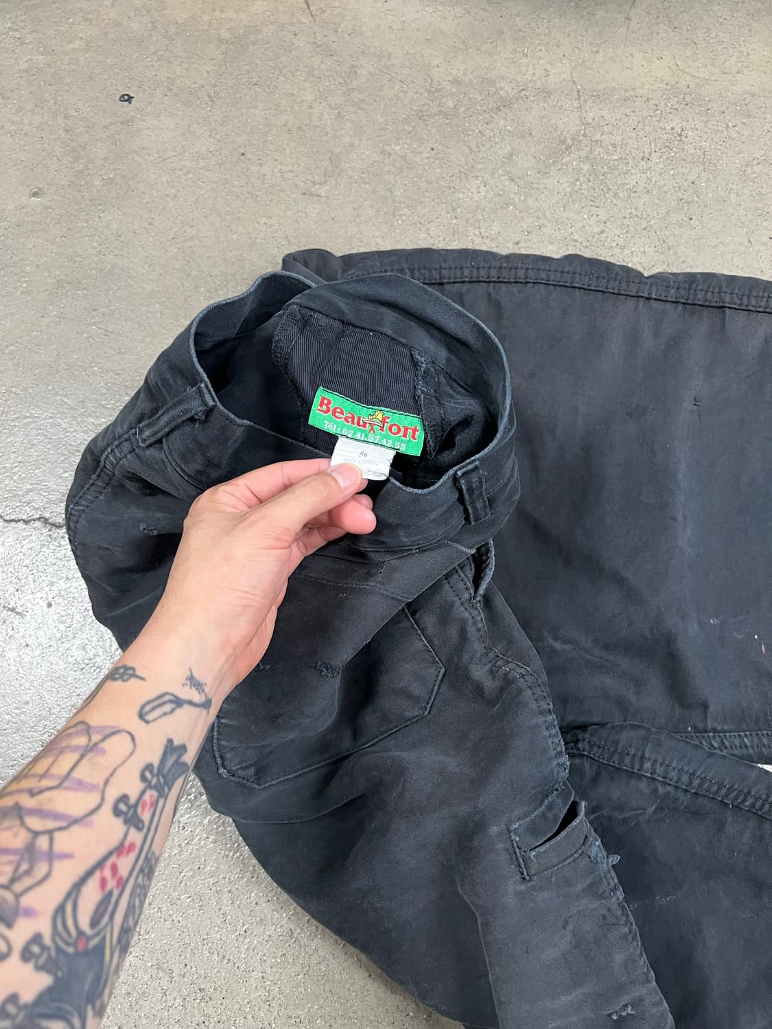 OLD EURO BLACK MOLESKIN 빈티지블랙몰스킨워크팬츠 상품이미지7