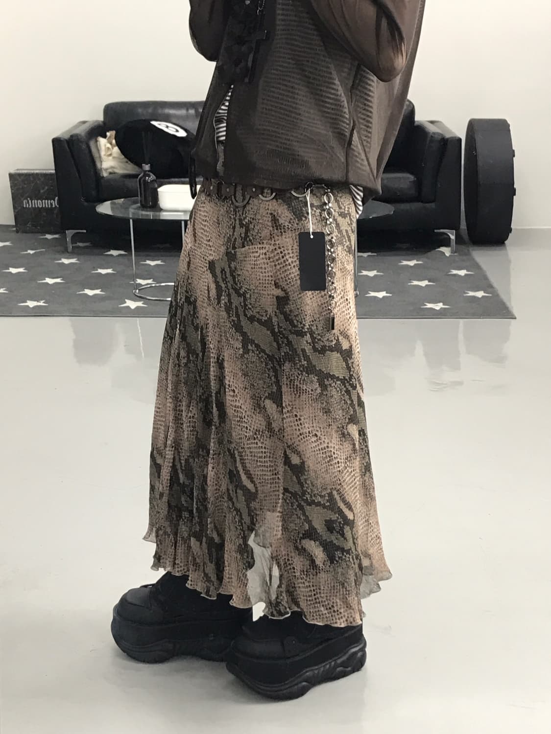 Jpn Poly Animal Long Skirts 상품이미지2