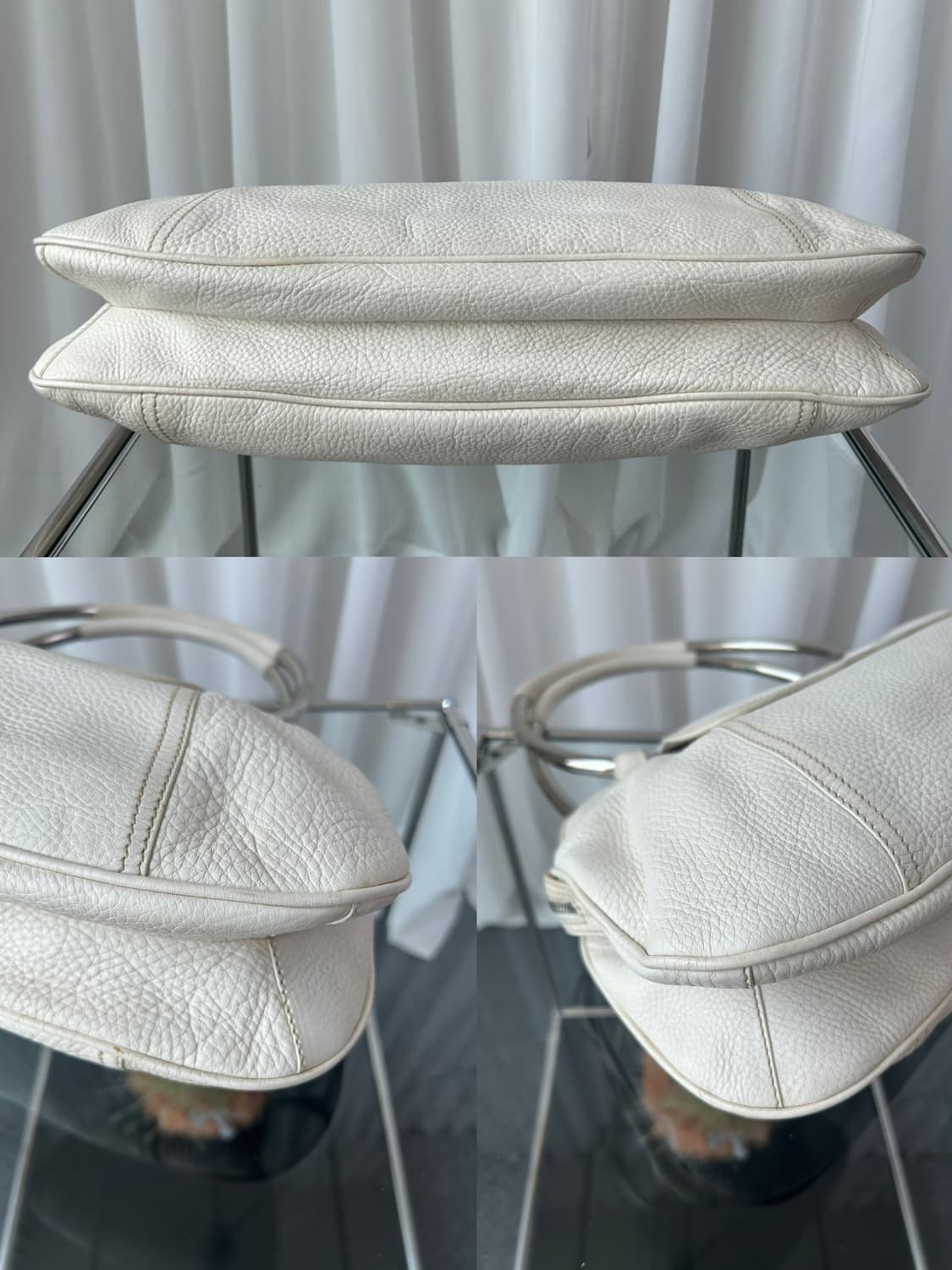 프라다 SS2003 메탈 바 비텔로 다이노 레더 링 백 상품이미지8