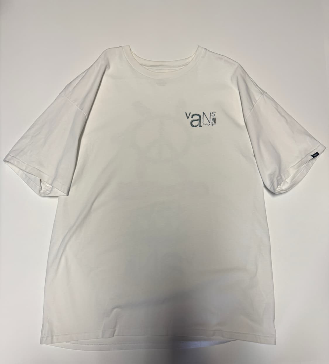 반스 Vans 스트릿 뒷 프린팅 오버핏 반팔 티셔츠 XL 화이트 상품이미지2