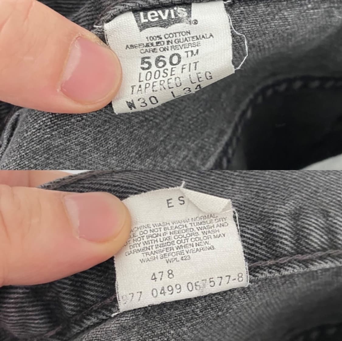 (30)90s 리바이스560 흑청 데님 청바지 상품이미지10