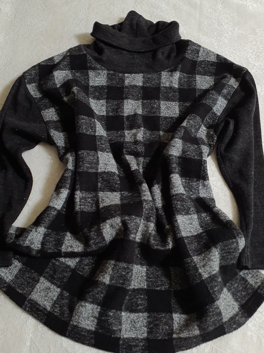 [일본빈티지] 체크 폴라 긴팔 티셔츠 너드모리 상품이미지1