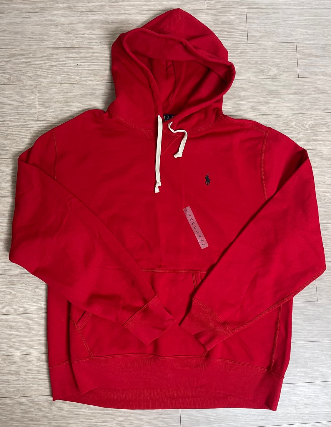 폴로 랄프로렌 레드 후드티 상품이미지2