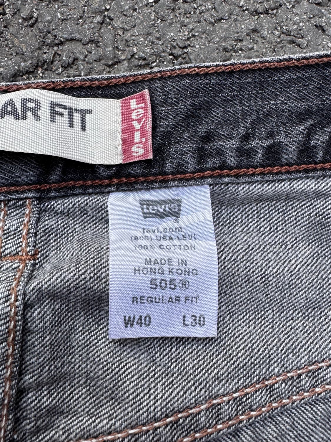 리바이스 505 워싱 레귤러 흑청 데님팬츠 (40Size)  상품이미지9