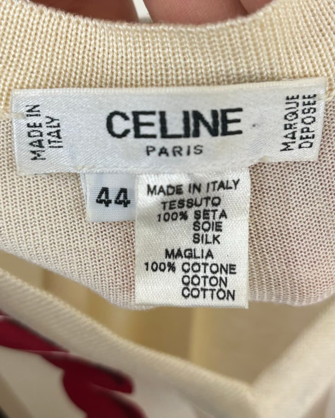 셀린느 아이보리 브이넥 프린팅 니트 상품이미지7