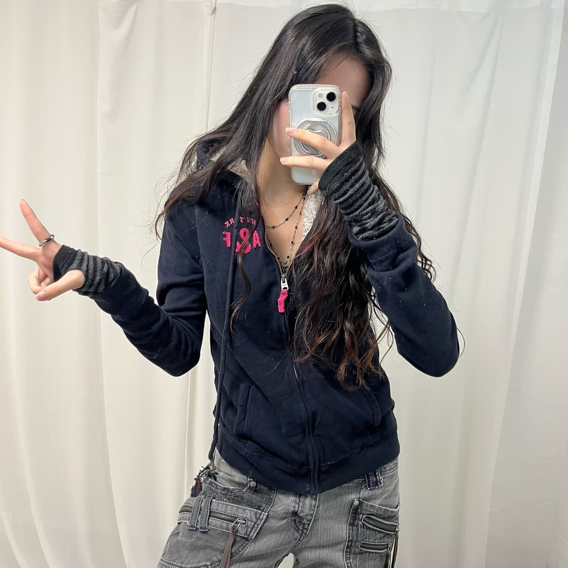 Abercrombie Navy Fleece Hoodie Zip-up 상품이미지1