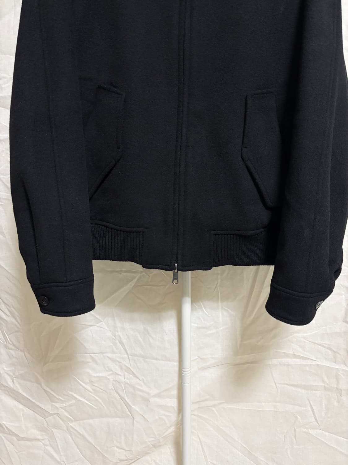 아트이프액츠 울 캐시미어 아티클 해링턴 자켓 / 블랙, L 상품이미지4