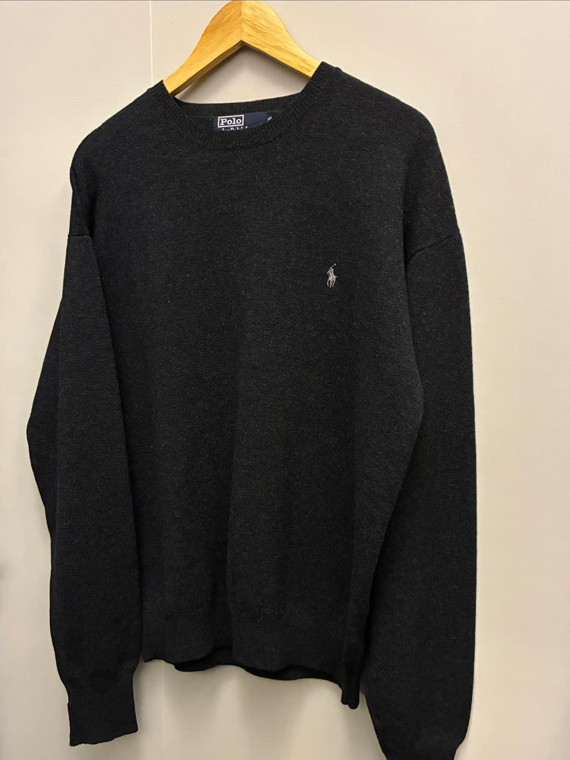 (XL)POLO 폴로랄프로렌 램스울 크루넥 니트 차콜 블랙 상품이미지2