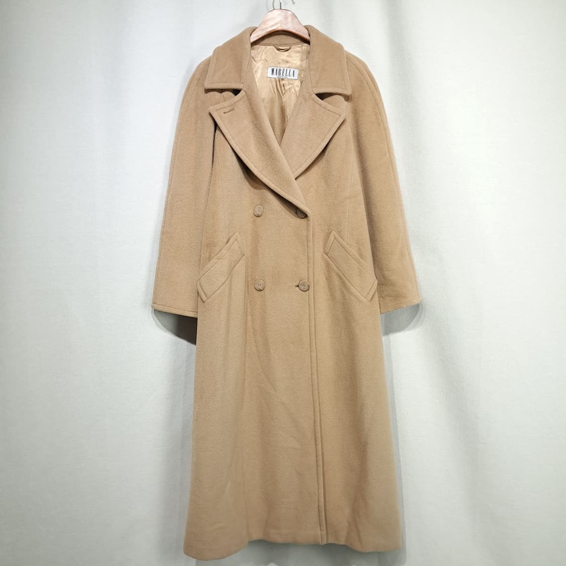 CL284 XL 마렐라 90s 이태리판 울캐시미어 더블 카멜 롱코트 상품이미지1