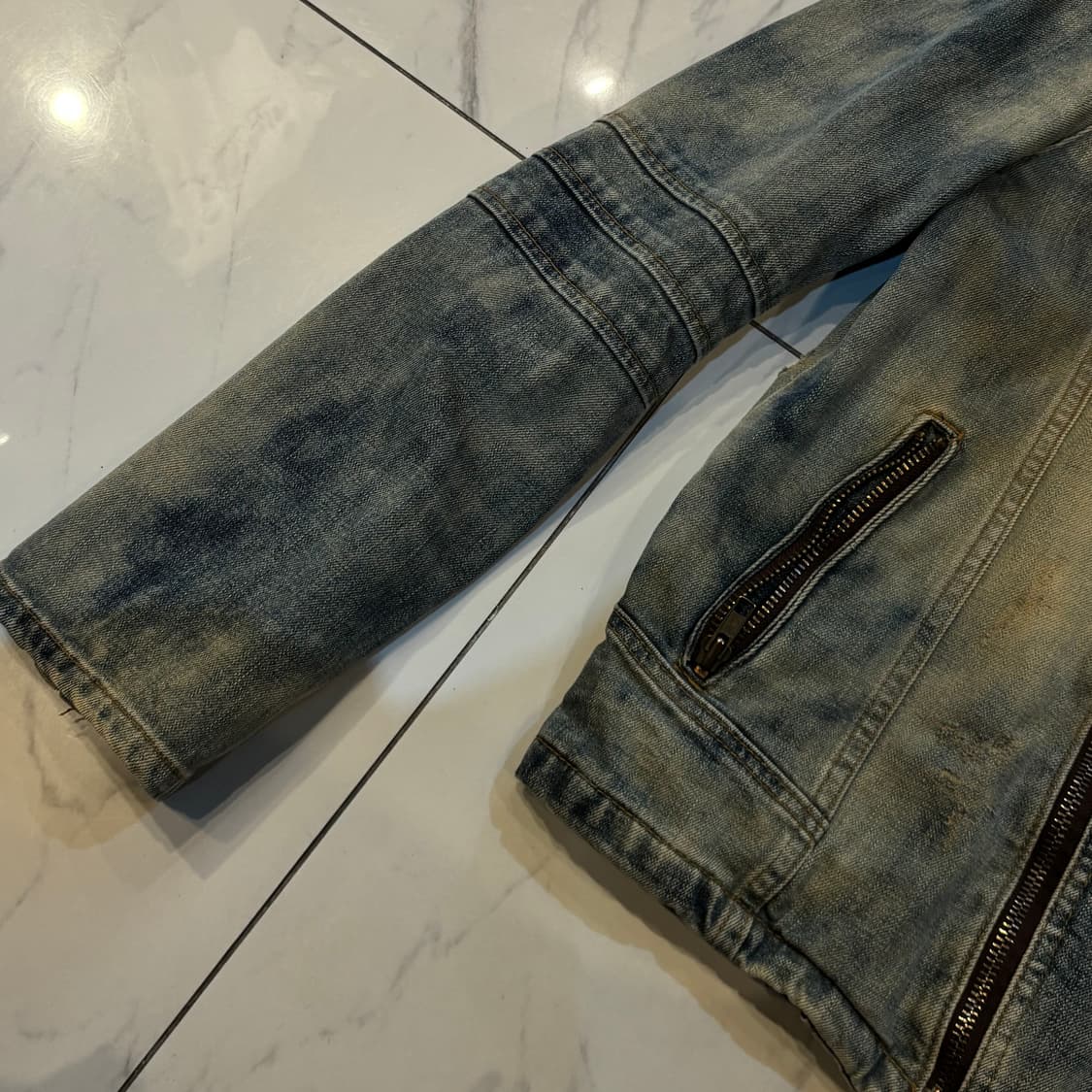 빈티지 워싱 데미지 디테일 청자켓 y2k 00’s 상품이미지3