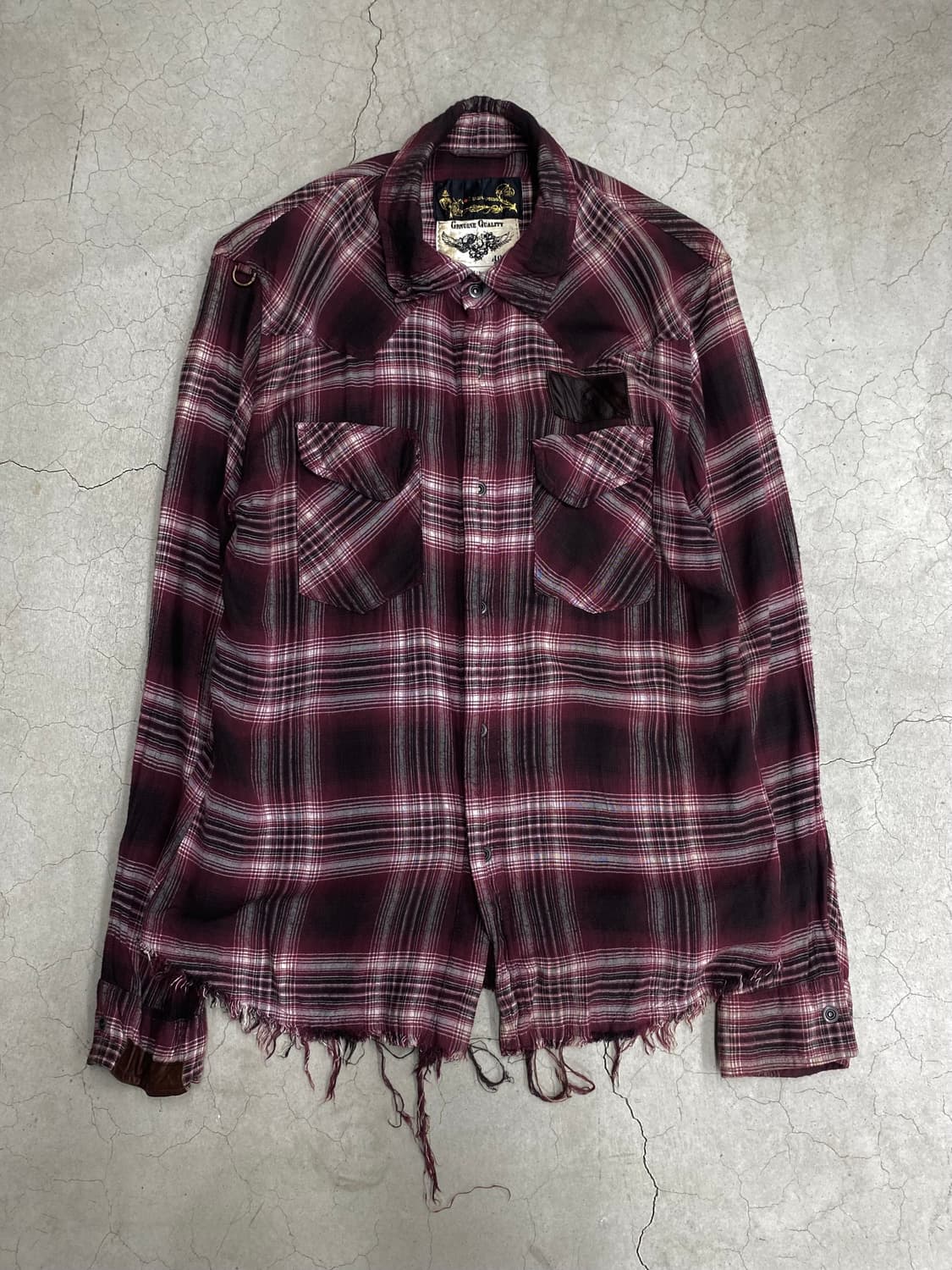 쿄지 마루야마 칼프 레더 플란넬 셔츠 상품이미지1