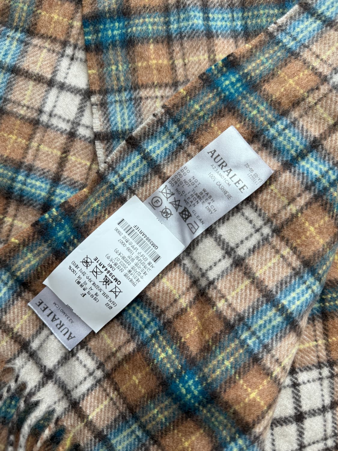 오라리 체크 캐시미어 머플러 상품이미지2