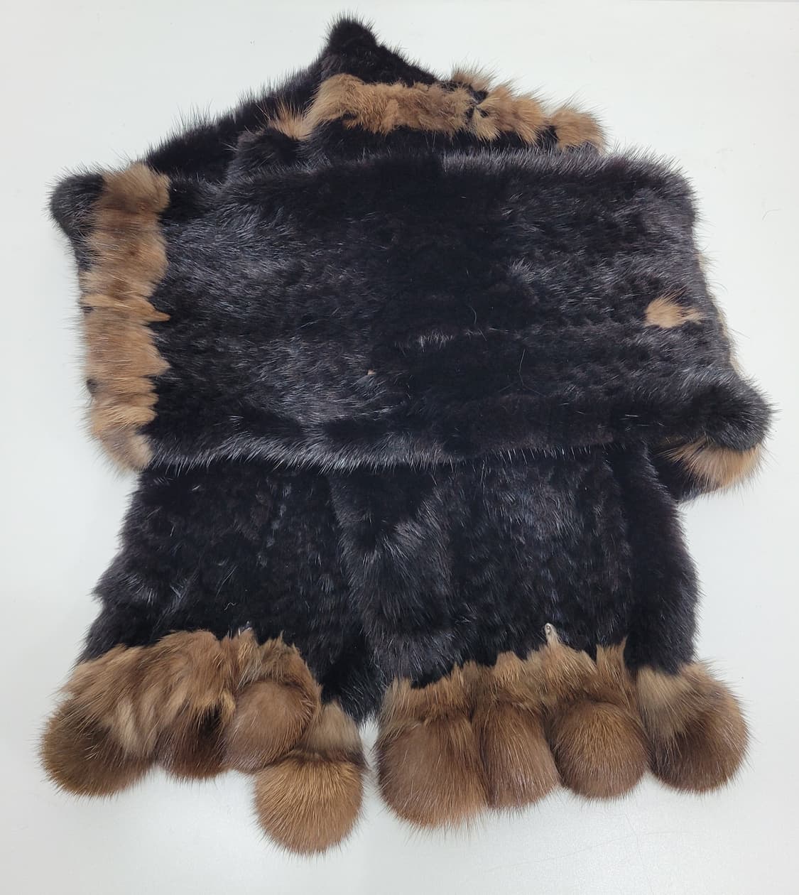 천연 밍크 머플러 / 총장 170 블랙+브라운 상품이미지3