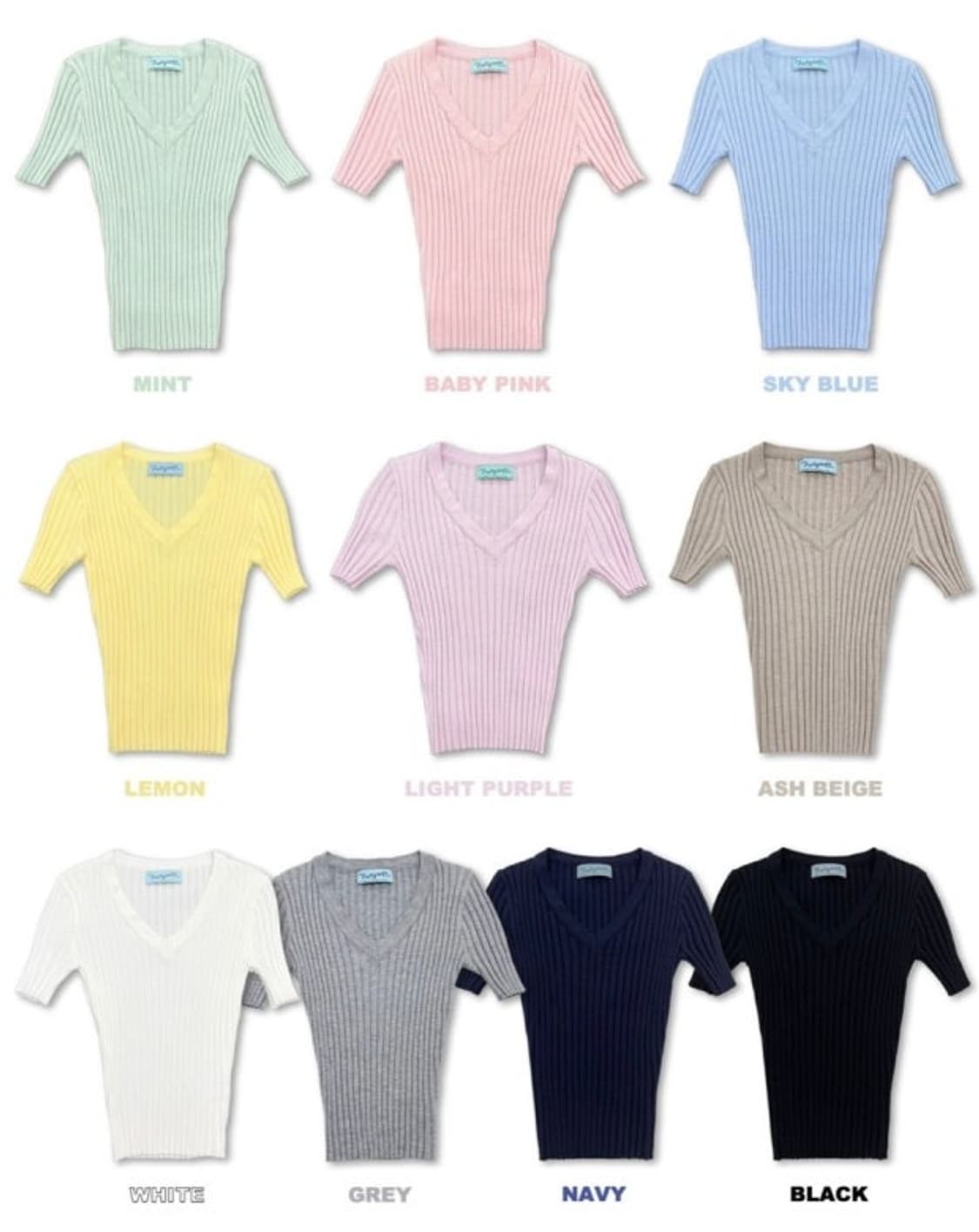 페일제이드 리브드 니트 반소매 상품이미지2