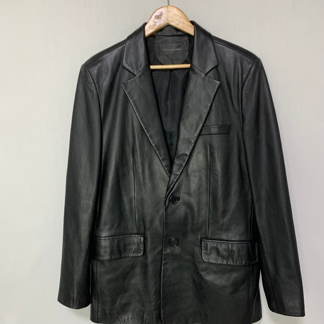 빈티지 리얼레더 양가죽 자켓 블레이저 블랙 남녀공용 상품이미지2