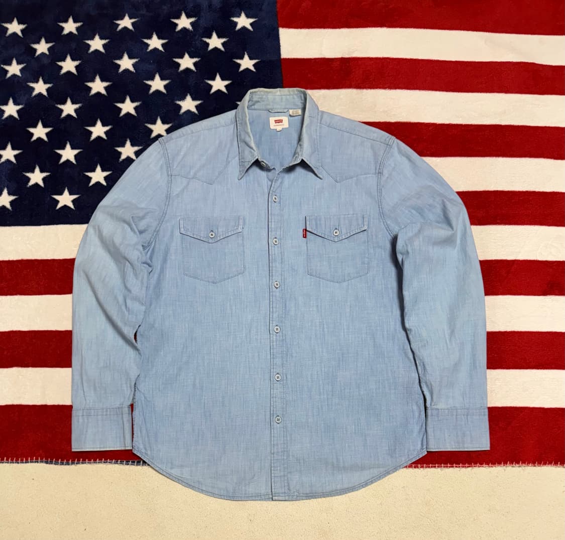 리바이스 샴브레이셔츠 Levi’s Chambray Shirt [L]빈티지 상품이미지1