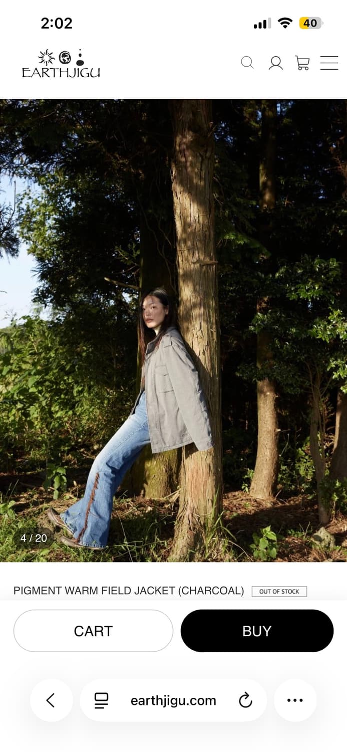 어스지구 피그먼트 웜 필드 자켓 차콜 상품이미지3