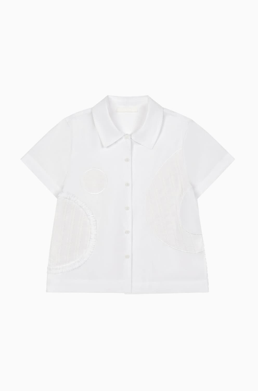 오헤시오 셔츠 블라우스 POINT FRILL SHIRT, WHITE 상품이미지1
