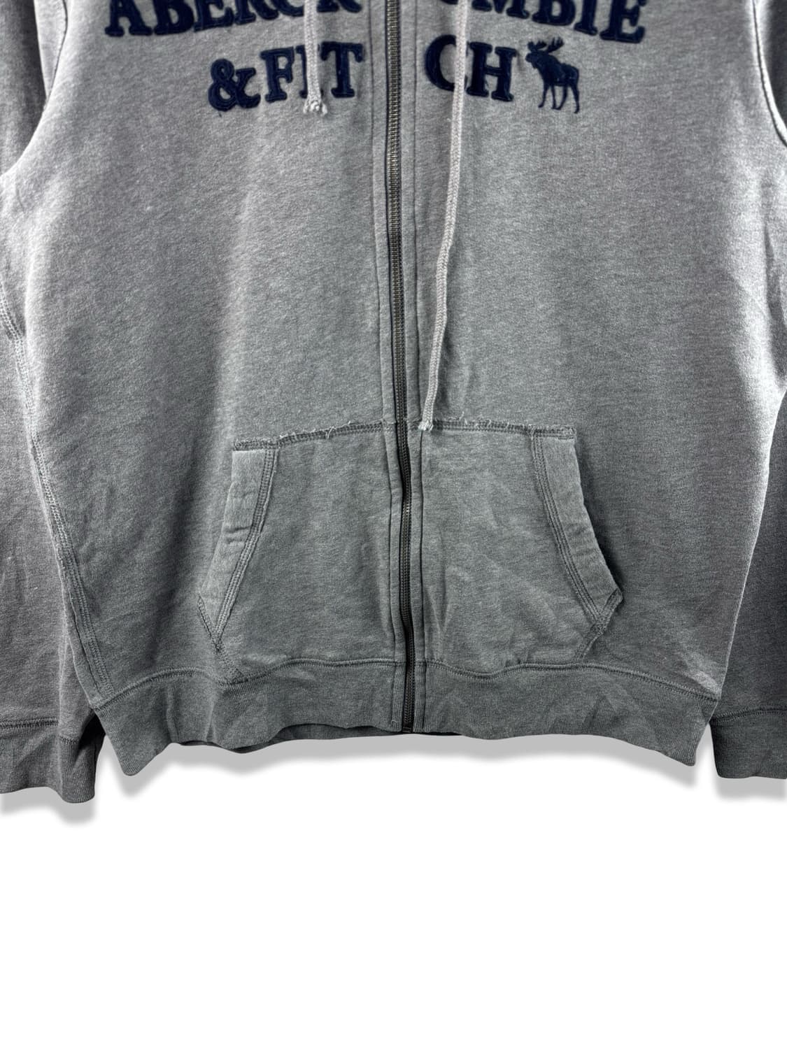 아베크롬비 그레이 네이비 로고 후드집업2413 상품이미지4