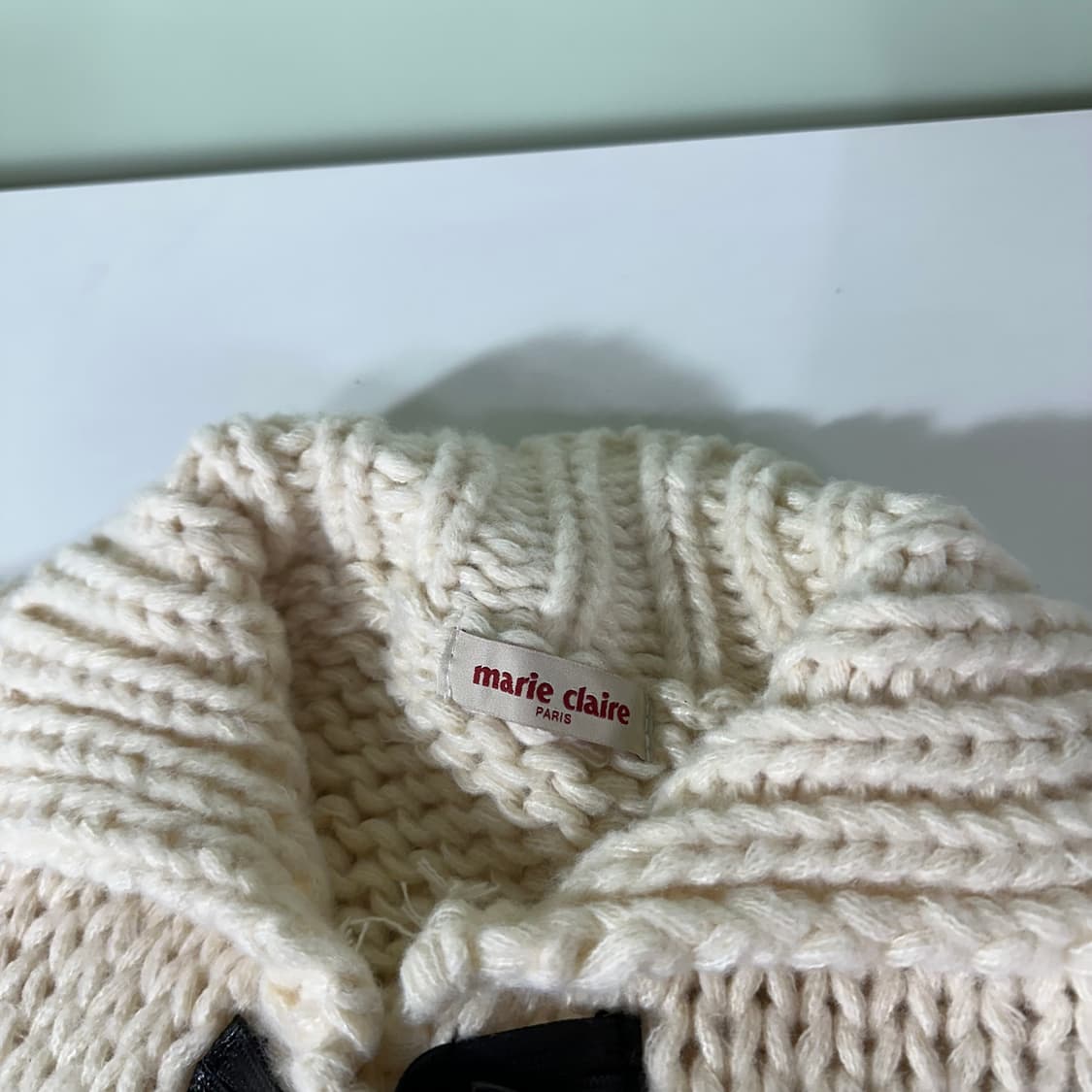 우먼FREE 마리끌레르 아이보리 아가일 떡볶이 코위찬 가디건 상품이미지4