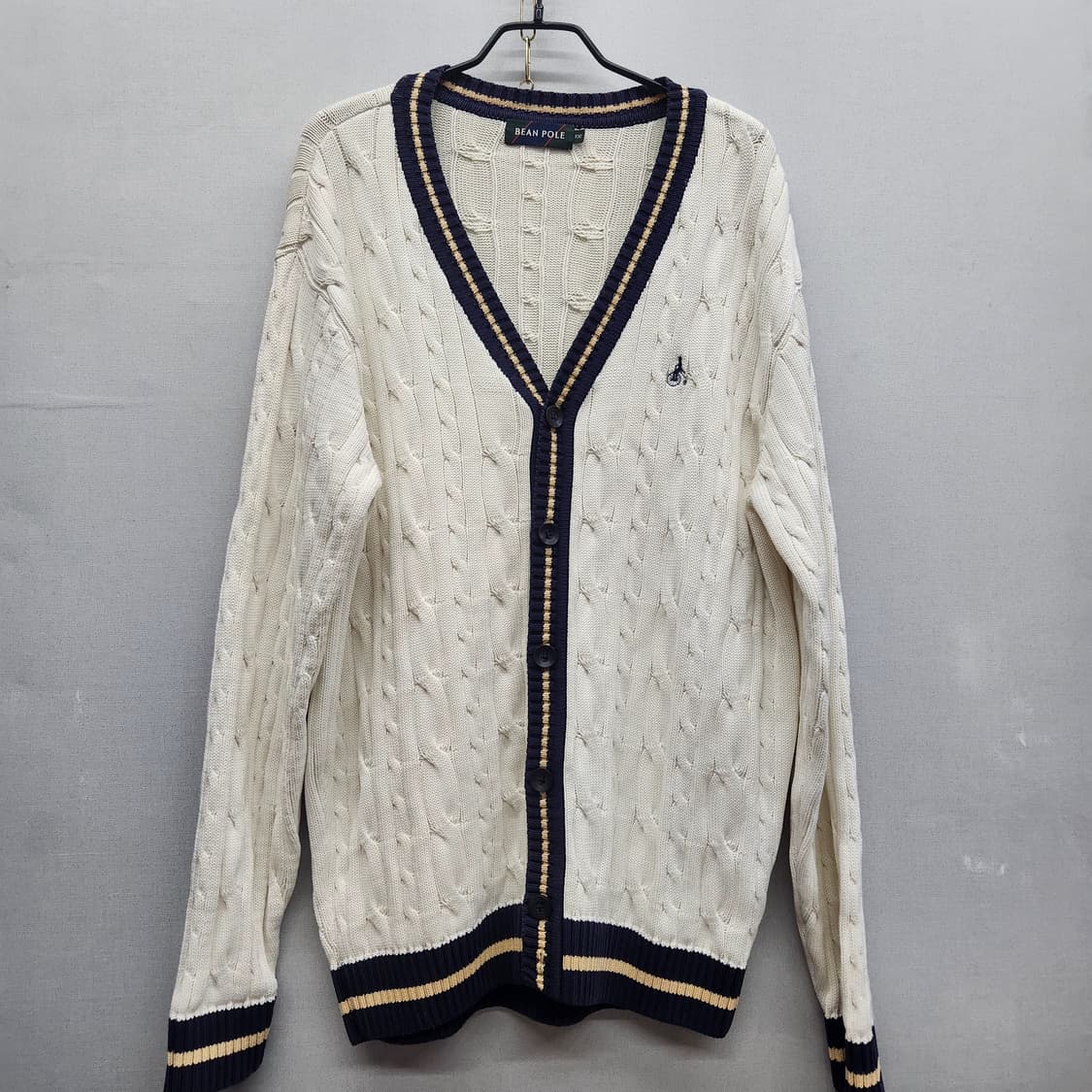 빈폴 로고 꽈배기 니트 코튼 가디건100(L) 상품이미지1