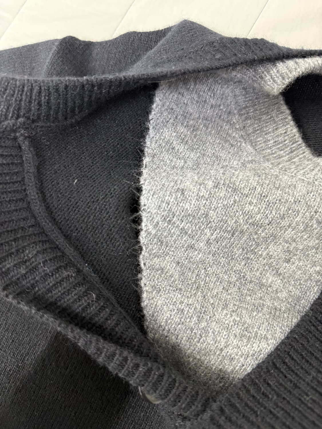 M 렉토 더블 레이어드 니트 블랙 상품이미지3