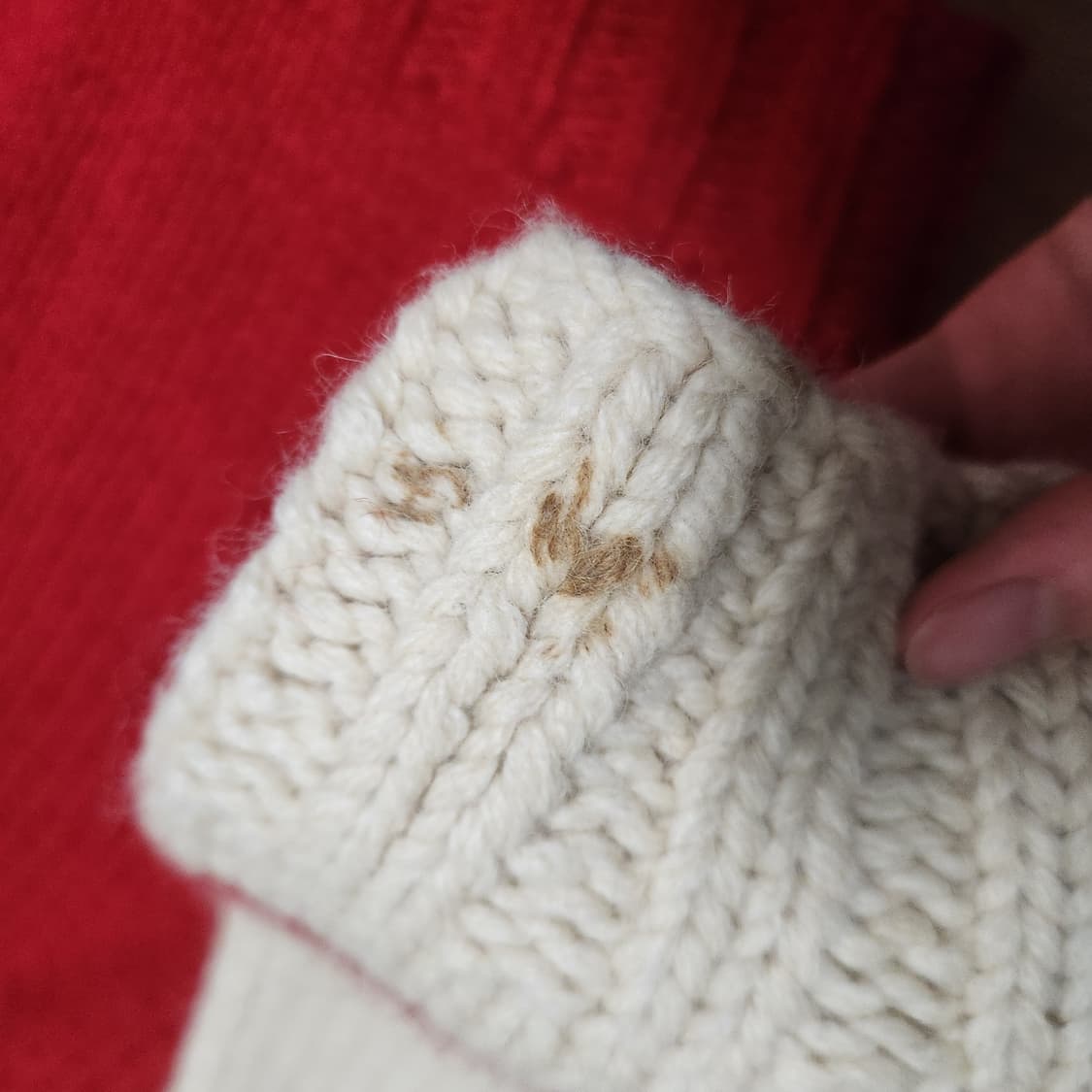 빈티지 레드 코위찬 니트집업 상품이미지3