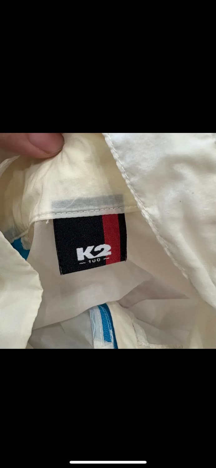 K2 화이트/블루 바람막이 후드 자켓 100 상품이미지3